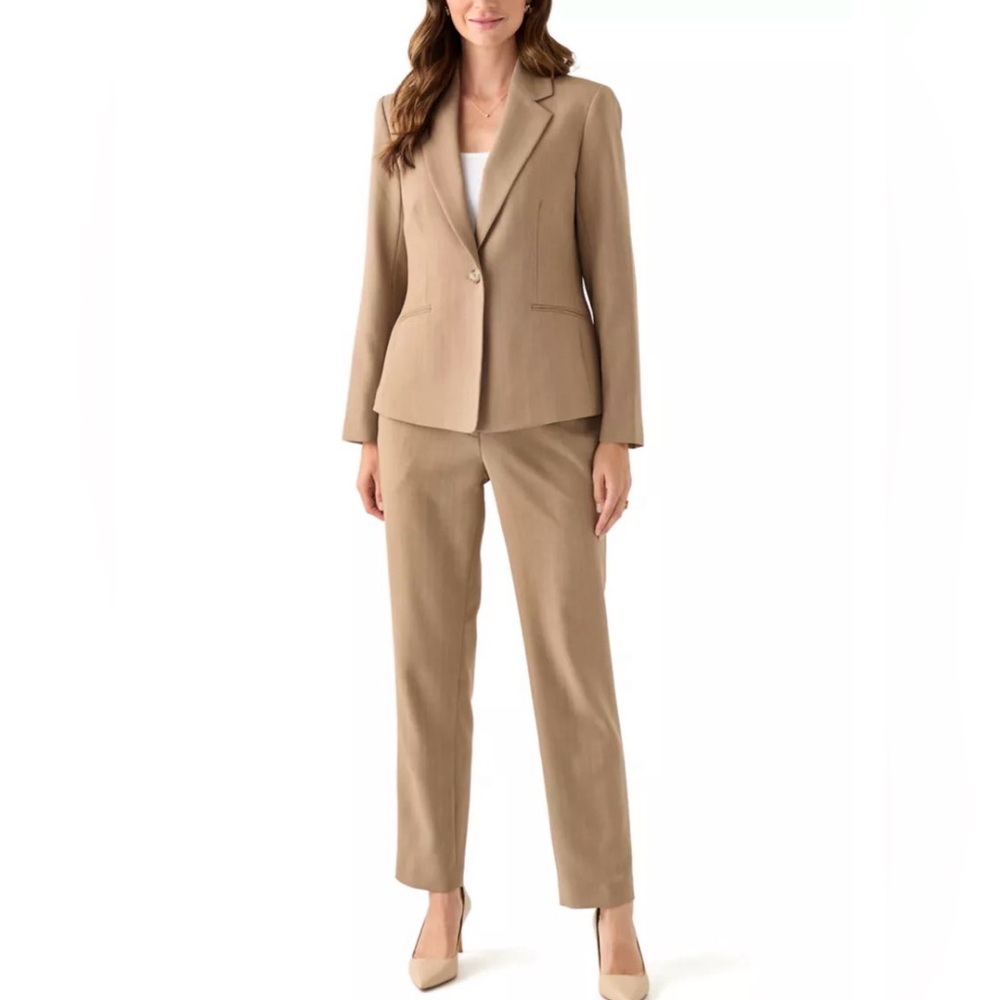 Women's Tan Blazer and Pants Suit